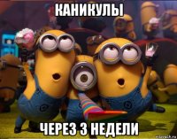 каникулы через 3 недели