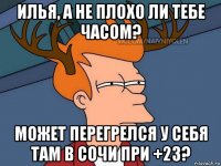 илья, а не плохо ли тебе часом? может перегрелся у себя там в сочи при +23?