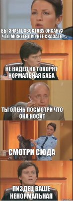 вы знаете хвостову оксану? что можете про нее сказать не видел,но говорят нормальная баба ты олень посмотри что она носит смотри сюда пиздец ваше ненормальная