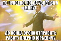 то чувство, когда успел за 5 минут до конца срока отправить работу влерию юрьевичу