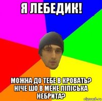 я лебедик! можна до тебе в кровать? ніче шо в мене піпіська небрита?