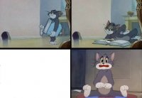 Создать комикс  Кот Том в шоке