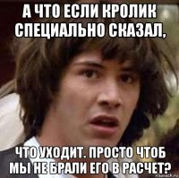 а что если кролик специально сказал, что уходит. просто чтоб мы не брали его в расчет?