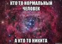 кто то нормальный человек а кто то никита