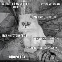 вставать в москву в 5 утра ненужные курсы дома народа полно скоро егэ нужно готовиться жуткая усталость парень не готовится к сессии   