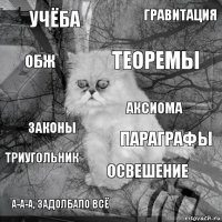 учёба параграфы теоремы а-а-а, задолбало всё законы гравитация освешение обж триугольник аксиома