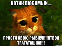 котик любимый.... прости свою рыбку!!!!!!!твоя трататашка!!!!