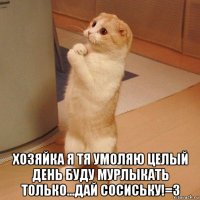  хозяйка я тя умоляю целый день буду мурлыкать только...дай сосиську!=3