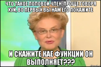 что такое половой член, проще говоря хуй, во первых вы нам его покажите и скажите кае функции он выполняет???