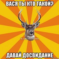 вася ты кто такой? давай досвидание