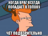 когда враг всегда попадает в голову чёт подозрительно