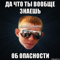 да что ты вообще знаешь об опасности