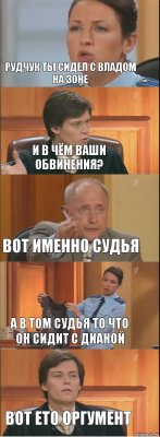 Рудчук ты сидел с Владом на зоне И в чём ваши обвинения? Вот именно судья А в том судья то что он сидит с Дианой Вот ето оргумент