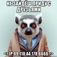 не зайдёш приду с друзьями <<ip:09.110.44.178:6666>>