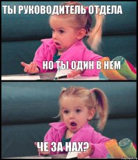 ты руководитель отдела но ты один в нем  че за нах?