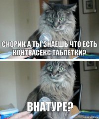 Скорик а ты знаешь что есть контрасекс таблетки? Внатуре?