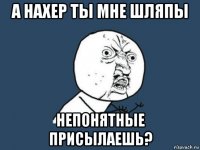 а нахер ты мне шляпы непонятные присылаешь?