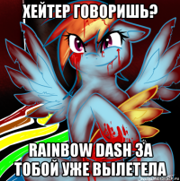 хейтер говоришь? rainbow dash за тобой уже вылетела