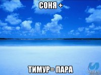 соня + тимур= пара