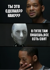 Ты это сделал?? Как??? В Гугле там пишешь,все есть Свят