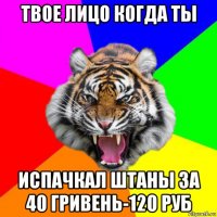 твое лицо когда ты испачкал штаны за 40 гривень-120 руб