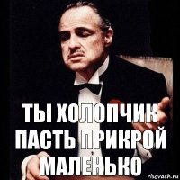 ТЫ холопчик пасть прикрой маленько