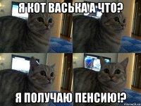 я кот васька а что? я получаю пенсию!?