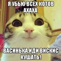 я убью всех котов ахаха васинька,иди вискис кушать!