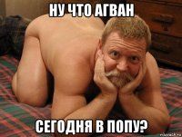 ну что агван сегодня в попу?