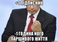 +1 підписник -1 година його паршивого життя