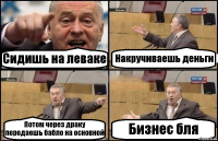 Сидишь на леваке Накручиваешь деньги Потом через драку передаешь бабло на основной Бизнес бля