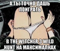 а ты точно дашь поиграть в the witcher 3 wild hunt на максималках