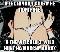 а ты точно дашь мне поиграть в the witcher 3: wild hunt на максималках