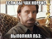 если бы чак норрис выполнял лбз: