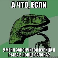 а что, если у меня закончится курица и рыба в конце салона?