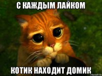 с каждым лайком котик находит домик