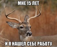 мне 15 лет и я нашел себе работу