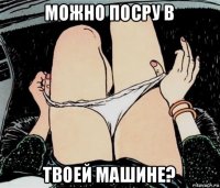 можно посру в твоей машине?