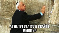  а где тут статус в скайпе менять?