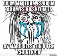 du im mtqerum es,du im glxum es,du srtum es ay mard dzes tun u tex chunek?:d