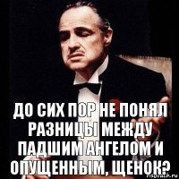 до сих пор не понял разницы между падшим ангелом и опущенным, щенок?