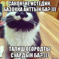 сакон! не истедин, базокка айттын ба?:))) тапиш огородты суардын ба?:)))