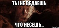 ты не ведаешь что несешь...