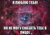 я люблю тебя! но не могу сказать тебе в лицо(