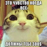 это чувство когда все должны тебе 300$