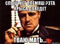 слыш нет племяш ?эта крыса доведет тваю мать...