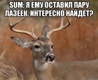 sum: я ему оставил пару лазеек, интересно найдет? 