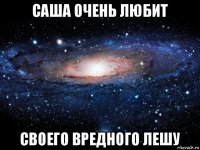 саша очень любит своего вредного лешу