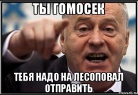 ты гомосек тебя надо на лесоповал отправить