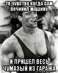 то чувство когда сам починил машину и пришел весь чумазый из гаража